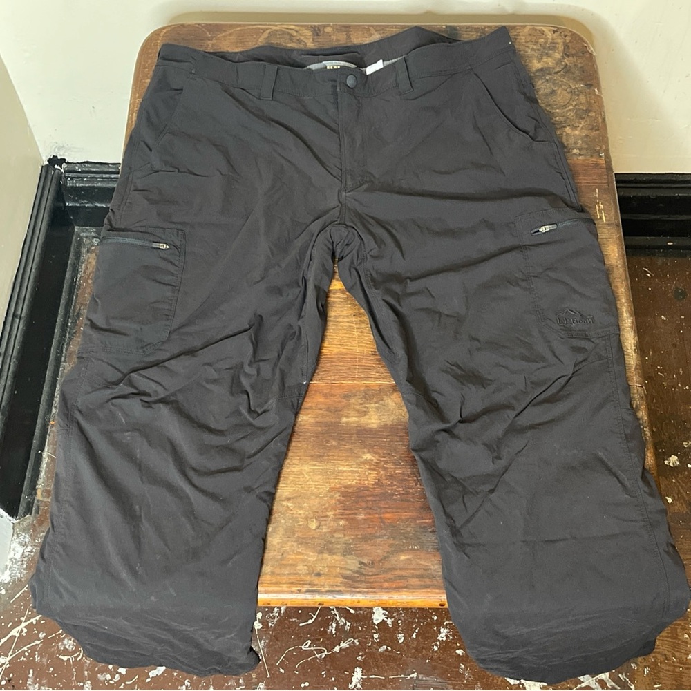 L.L.BEAN Men’s CRESTA Hiking pants grid fleece lined  40x30 in black
